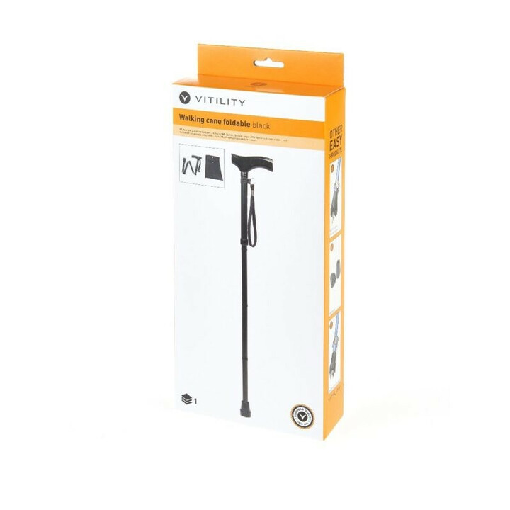 Hopfällbar gångstav