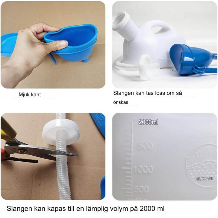 Urinflaska med behållare och slang unisex