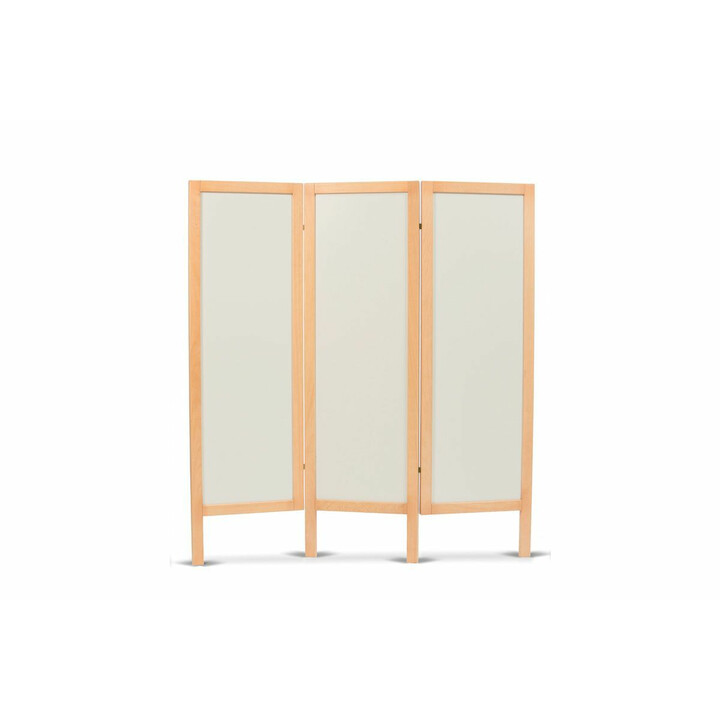 Pähkinäpuinen sermi tilanjakaja 170 cm korkea kolmiosainen sisustukseen