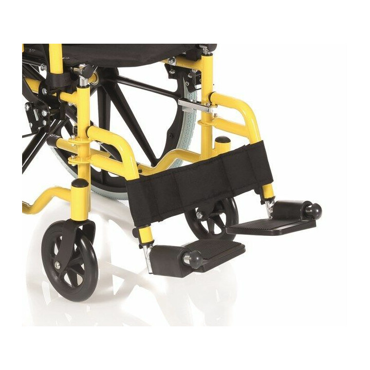 Lasten taittuva teräsrunkoinen pyörätuoli säädettävillä kahvoilla