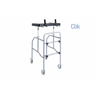 Teräksinen kokoontaitettava kävelyteline antibrakiaalisella pöydällä tukevaan liikkumiseen