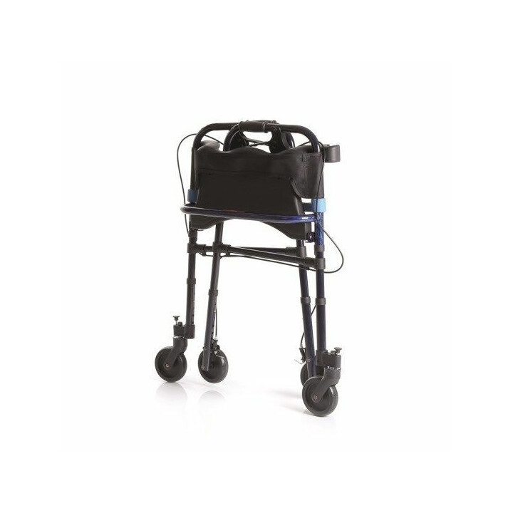 Tukeva taittuva rollaattori säädettävällä korkeudella ja istuimella