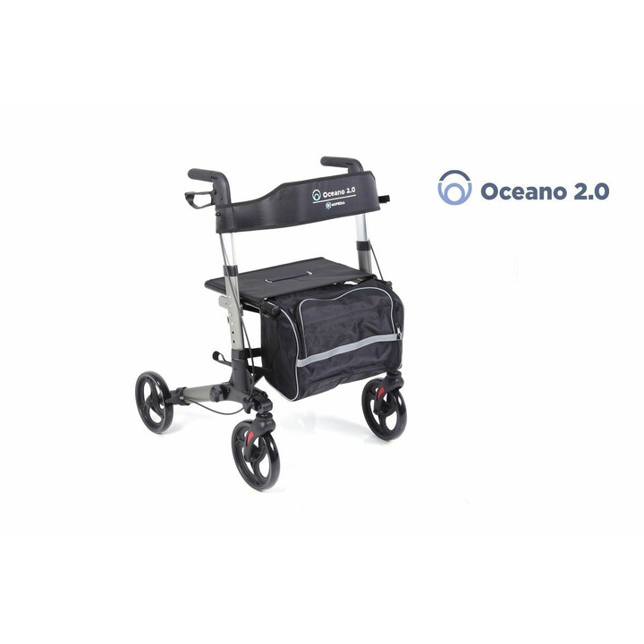Oceano 2.0 kompakti taittuva rollaattori alumiinirungolla ja istuimella