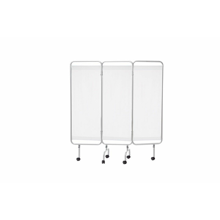Kolmipaneelinen alumiininen sairaalaseinä pyörillä ja paloturvallisilla verhoilla