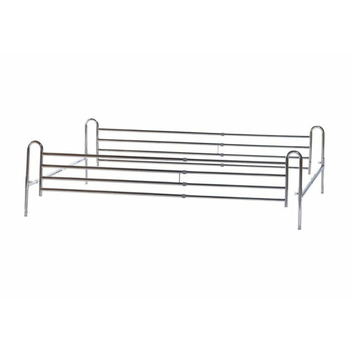 Universaalit teleskooppiset sängyn turvakaiteet kromipinnoitetulla teräsrakenteella