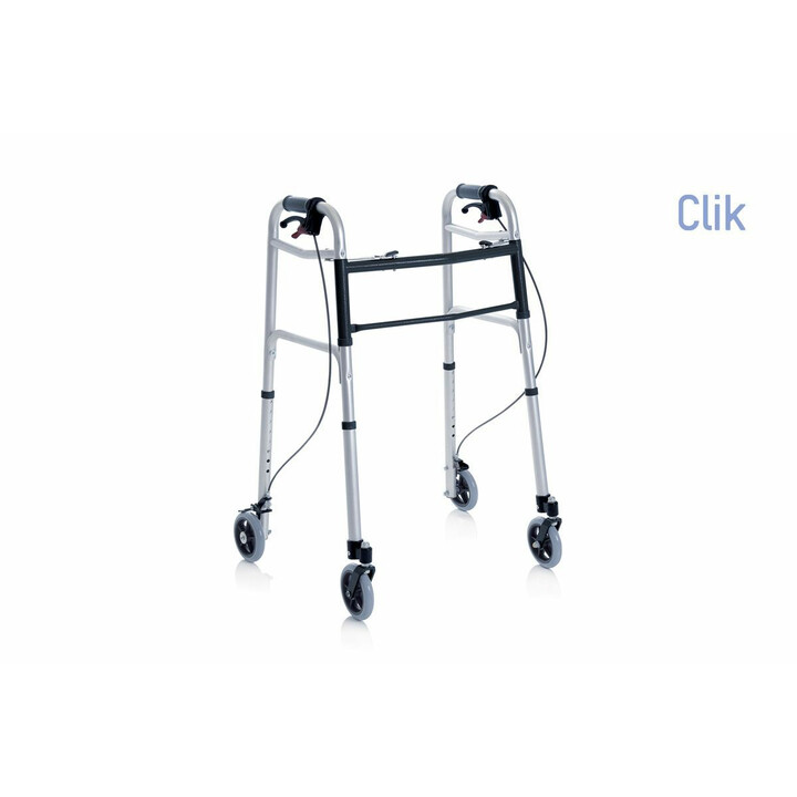 Kevyt taittuva kävelyteline alumiinista säädettävällä korkeudella