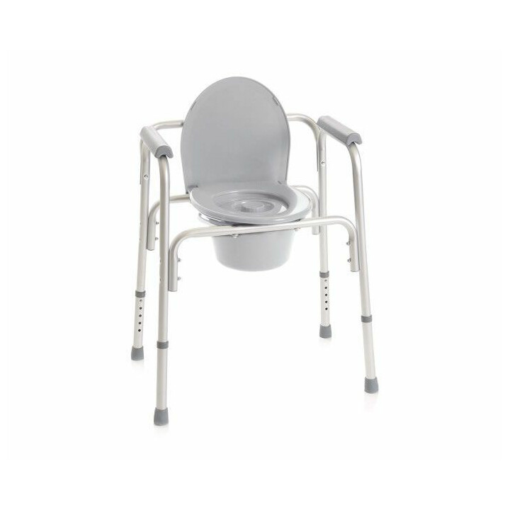 Monitoiminen wc- ja suihkutuoli säädettävällä korkeudella 130kg