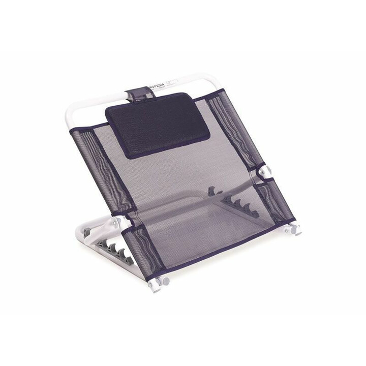 Säädettävä valkoinen teräsputkituoli pehmustetulla niskatuella 6 asentoa