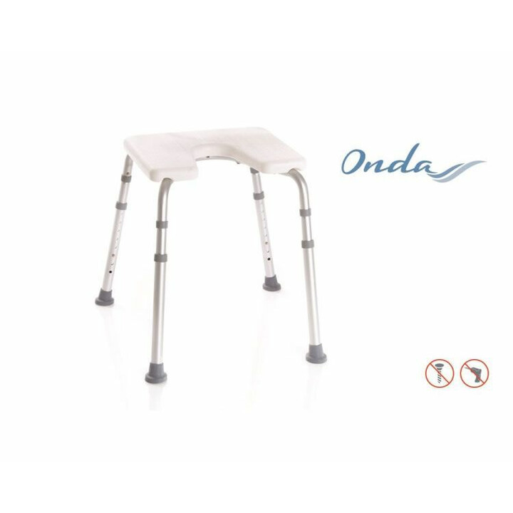 Säädettävä suihkutuoli ilman selkänojaa alumiininen kevyt 110kg