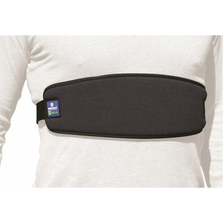 Pehmustettu rintavyö pyörätuoliin säädettävällä turvahihnalla ja pikakiinnityksellä