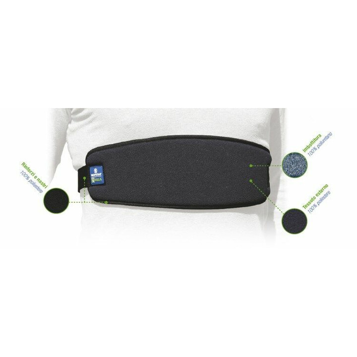 Pehmustettu rintavyö pyörätuoliin säädettävällä turvahihnalla ja pikakiinnityksellä