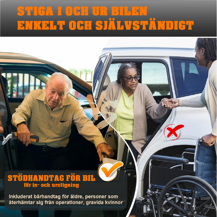 Bilhandtag stödkrok för enkel och säker in och urstigning