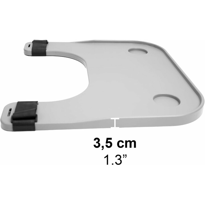 Avtagbart, lätt rullstolsbord med mugghållare