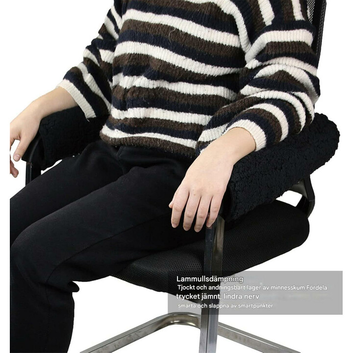 Mjuka rullstolshandtagsskydd med fårulls­fodring