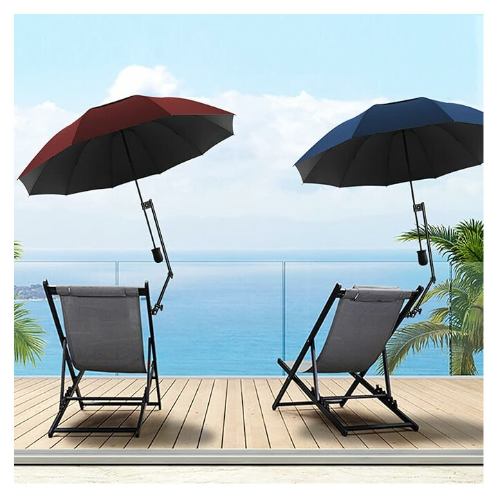 Fästbar, lätt rullstols- och rollatorsolparaply för skydd mot sol, regn och snö