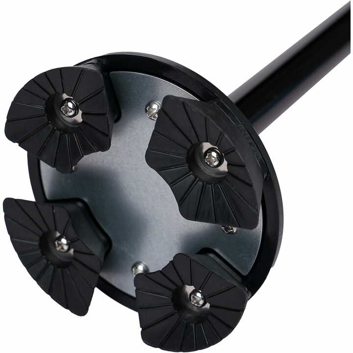 Gångstav med LED-lampa, larm och fyrhuvad säker bas