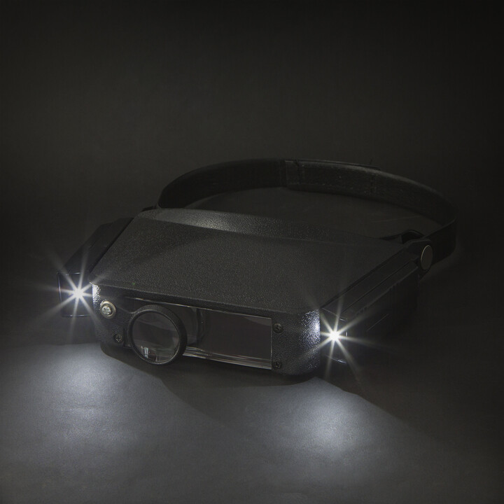 Förstoringsglas med pannband och LED-belysning