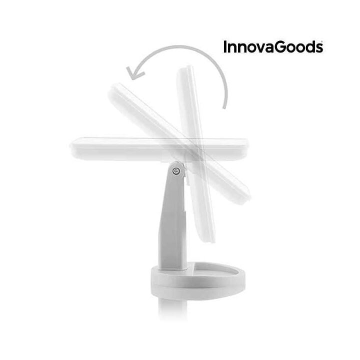 Spegel med LED-belysning och justerbar vinkel