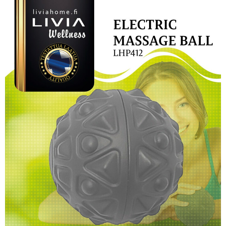 Massageboll med två funktioner och gummiyta