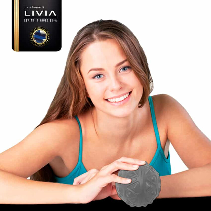 Massageboll med två funktioner och gummiyta