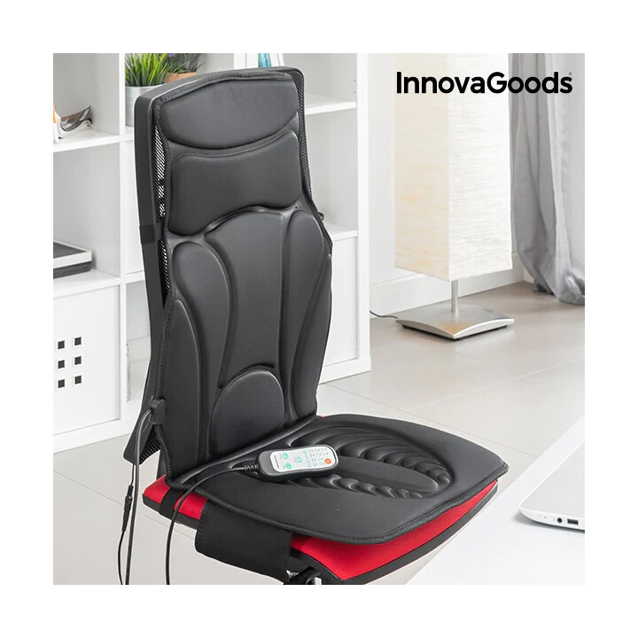 Massageunderlag för stol med flera program och fjärrkontroll