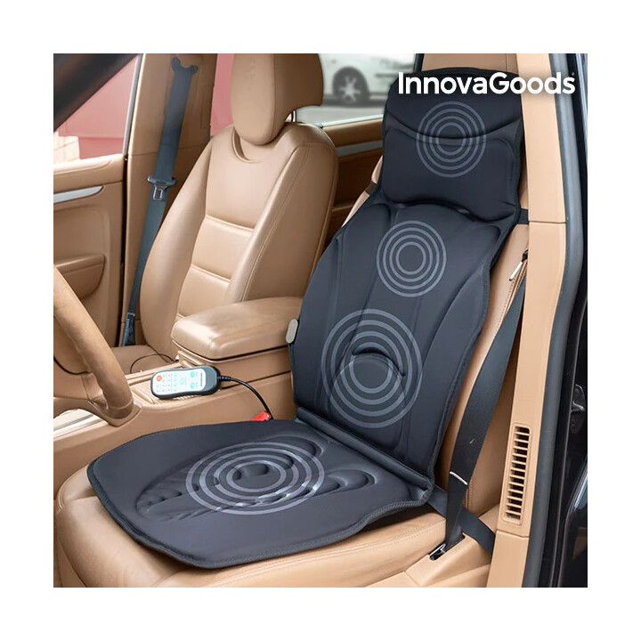 Massageunderlag för stol med flera program och fjärrkontroll