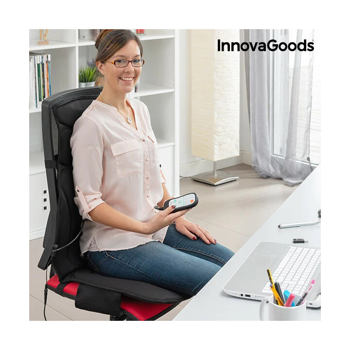 Massageunderlag för stol med flera program och fjärrkontroll