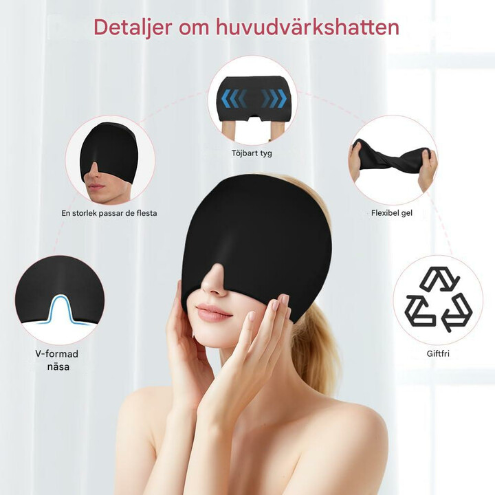 Gelband för huvudvärk med kall- och värmeterapi