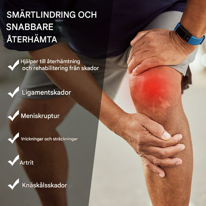 Justérbart knästöd för sport och lindring av ledvärk