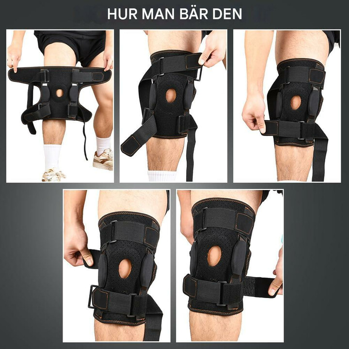 Justérbart knästöd för sport och lindring av ledvärk