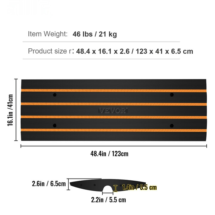 Kumiramppi 6,5 cm nousu 15 t kantavuus C03 ajoluiskaksi reunakiville ja kynnyksille 1 kpl