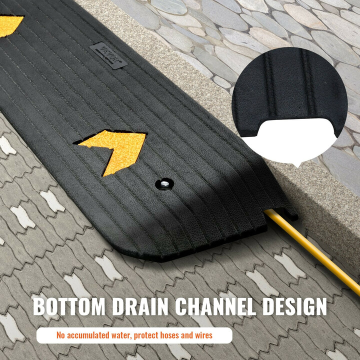 Kynnysramppi kumi 1" korkeus 113 x 24,1 x 2,5 cm 15 t kantavuus pyörätuolille ja ajoneuvoille