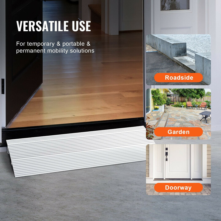 Kynnysramppi pyörätuolille, alumiini, säädettävä, kuormankesto 363 kg, LYIMV0