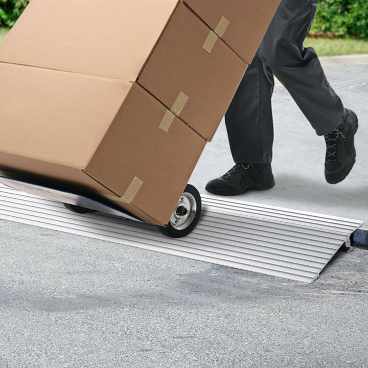 Alumiininen kynnysramppi 2,5 cm kynnykselle 363 kg kantavuus pyörätuoleille ja skoottereille modulaarinen LD9YV0