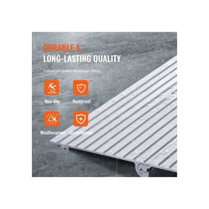 Kynnysramppi 12,7 cm modulaarinen alumiini 362,8 kg pyörätuoleille ja skoottereille