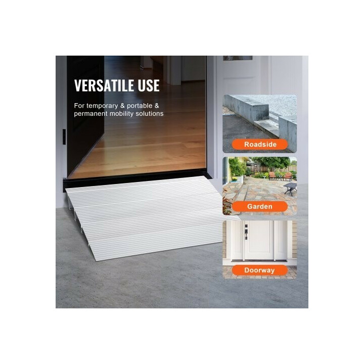 Kynnysramppi 4 cm, kantavuus 362,8 kg, säädettävä modulaarinen alumiiniramppi pyörätuoleille ja skoottereille