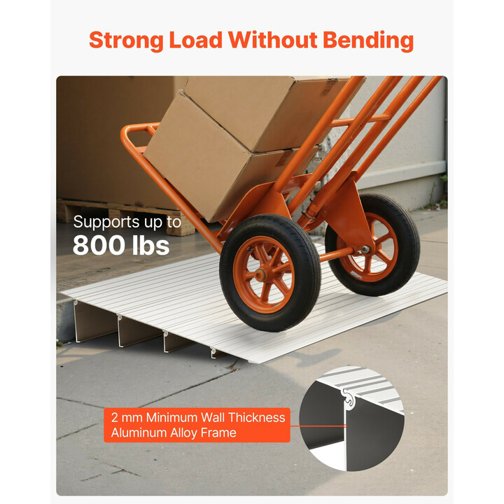 Ovikynnysramppi 115 mm nousu 6063-T5 alumiini 4 osaa 363 kg pyörätuolille ja rollaattorille