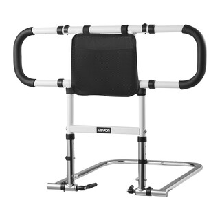 Sänggrind för äldre vikbar och förlängningsbar justerbar kolstål PU handtag bärförmåga 136 kg