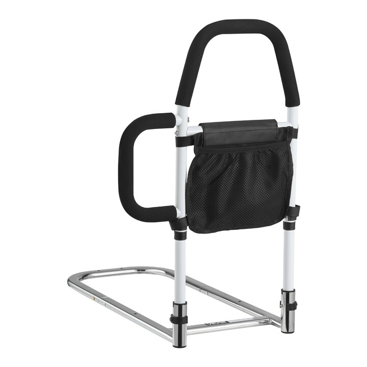 Säädettävä sängynlaita aikuisille, hiiliteräs, PU-kahva, max 136 kg, sopii king, queen, full ja twin -sängyille