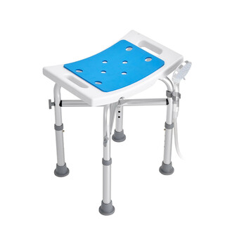 Justerbar duschstol 202D halkskyddande fötter bärförmåga 226 8 kg aluminium PE
