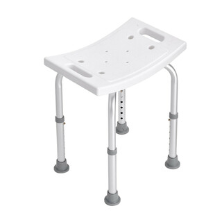 Justerbar duschstol med halksäkra fötter och handtag aluminiumram och PE sittdel modell 202D