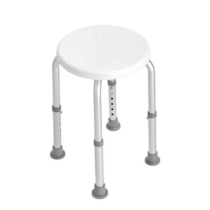 Justerbar duschstol 6 stegs höjd 355 480 mm glidsäkra fötter 136 kg kapacitet