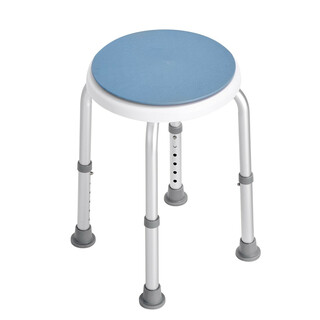 Duschstol 360 roterande höjdjustering 360 485 mm halkskyddade fötter aluminium PP max 136 kg
