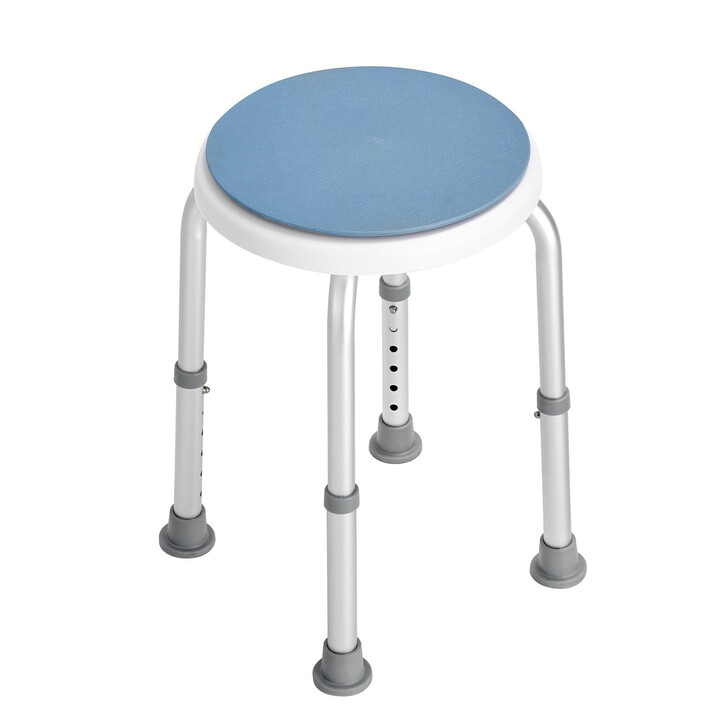 Duschstol 360 roterande höjdjustering 360 485 mm halkskyddade fötter aluminium PP max 136 kg