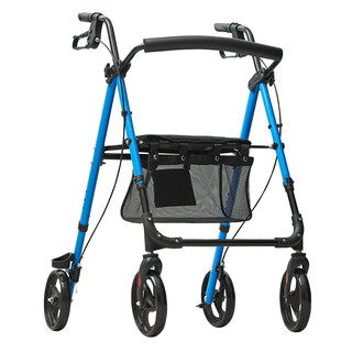 Aluminiumrollator för vuxna och seniorer hopfällbar blå svart modell FBL427