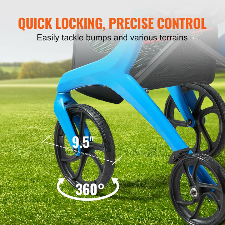 Alumiininen rollaattori FBL427112, sininen, säädettävä kahvakorkeus 830–900 mm, enimmäiskuormitus 136 kg