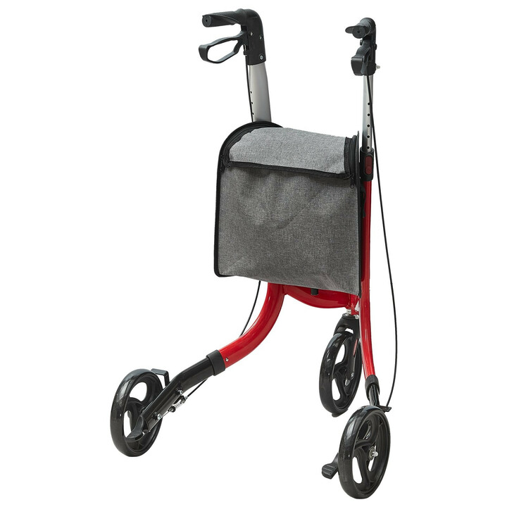 Rollator FBL427114 3 hjul aluminium röd justerbart handtag