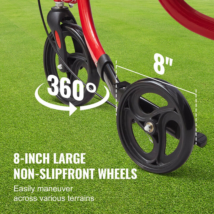 Kolmipyöräinen rollaattori FBL427114, alumiini, säädettävä kahvakorkeus, punainen