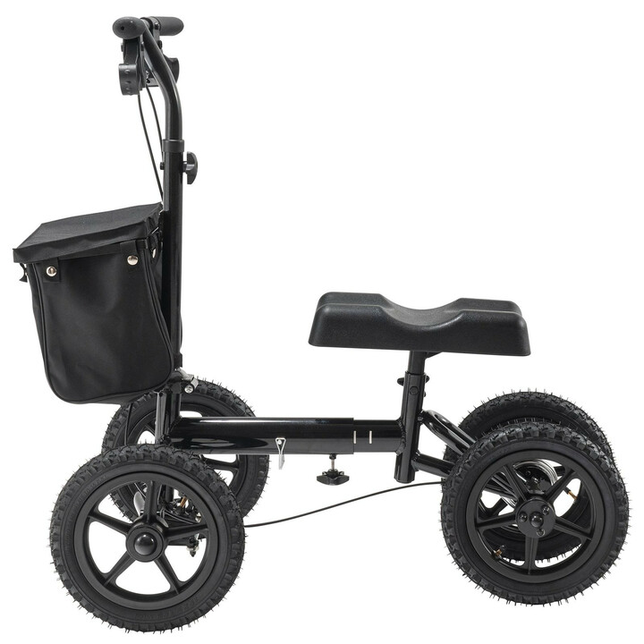 hopfällbar knä scooter HFK 9277KD aluminium justerbar luftdäck 30 5 cm max 160 kg svart