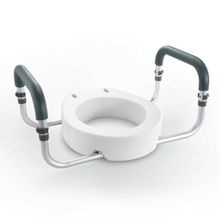Upphöjd wc sits med handtag 88 9 mm höjning aluminium plast bärkapacitet 136 kg FBL760599